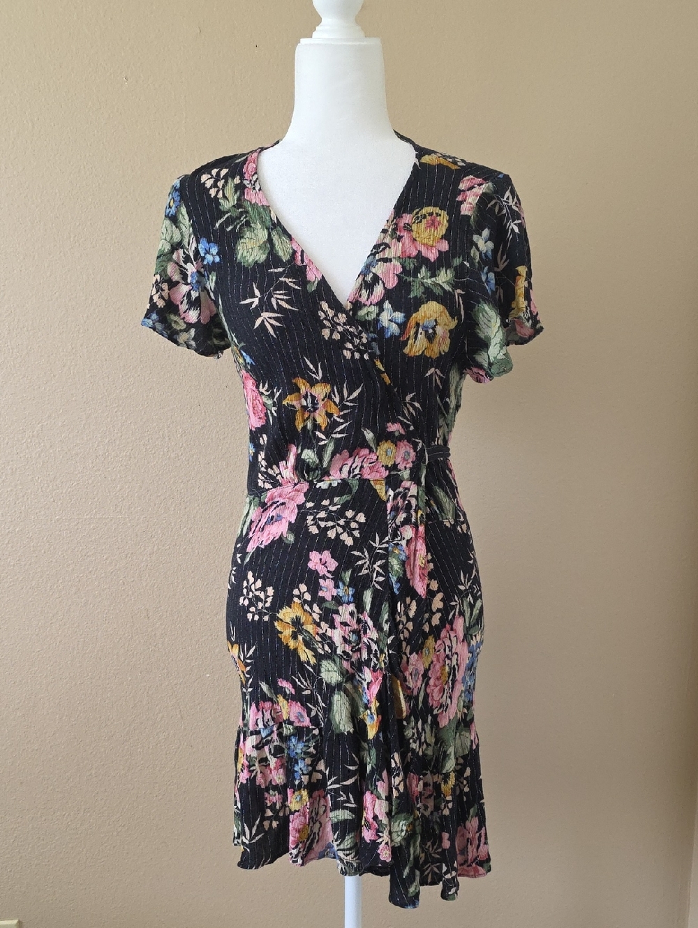 Auguste The Label Delilah Frill Wrap Mini Dress - Size 2
